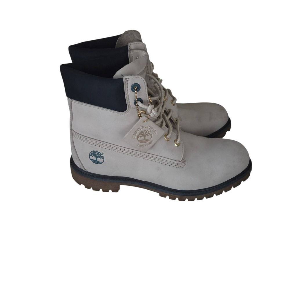 Timberland Premium 6-Inch Waterproof Boots White Nubuck Mens 10.5 TB 0A5XJB F48